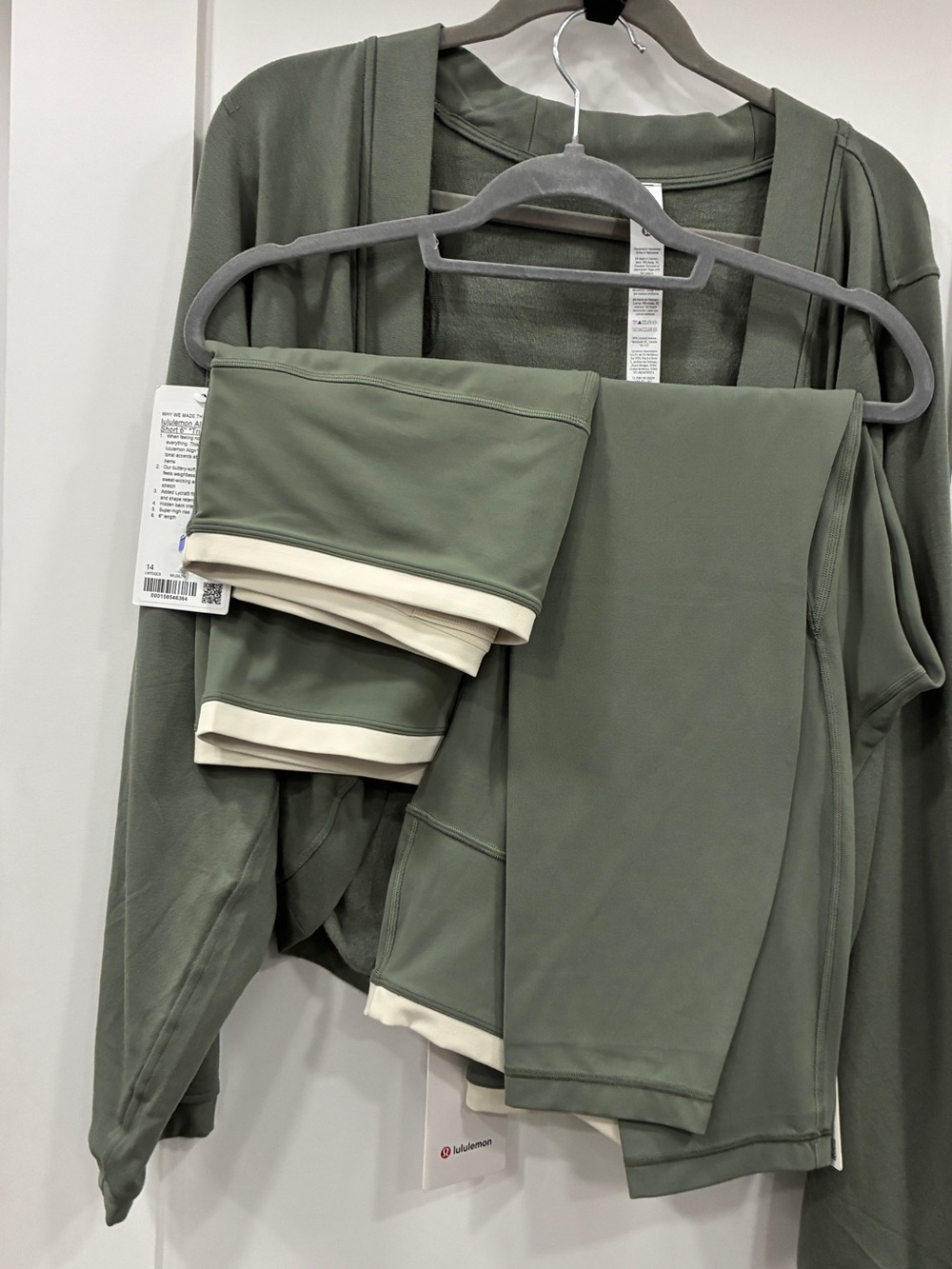 Lululemon 3-Piece Willow Green Align Set + BeCalm Shrug NWT - Picture 4 of 8